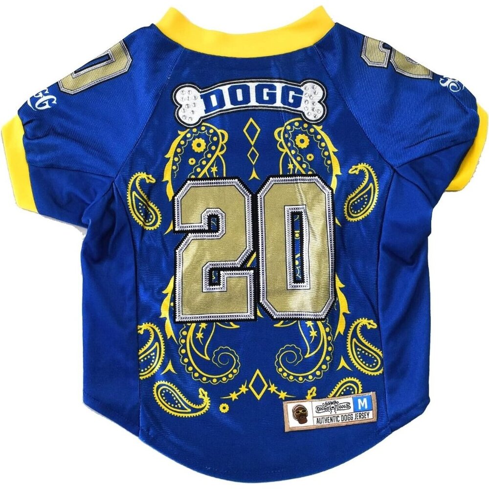 Snoop Doggie Doggs Dog Pet Stretch Halftime Deluxe Football Jersey Size M‎